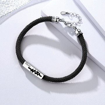 925純銀心跳手鏈女紅繩情侶一對首飾韓版學生簡約手繩送生日禮物