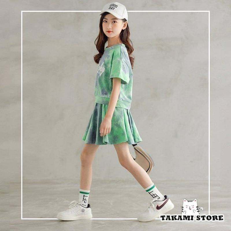 短パン ハーフパンツ 韓国 部屋着 スポーツ おしゃれ カジュアル 涼しい 可愛い 新品 ダンス子供服 セットアップ キッズ 女の子 夏 半袖 2点  Tシャツ LINEショッピング