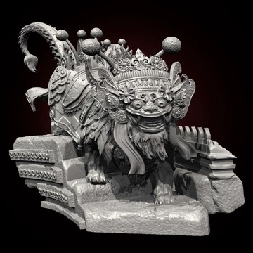 【台灣出貨】✨免運 白膜 全寬 50mm 75mm 90mm 東南亞風格舞獅 樹脂兵人 白模 TD-7540/3D 模