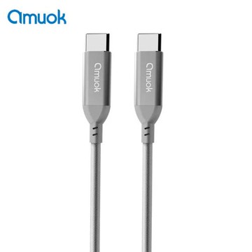 AMUOK卓效60W雙C快充數據線1M-白