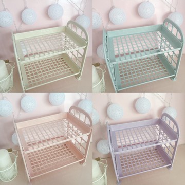 新款 雙層軟妹可愛實用零碎收納架