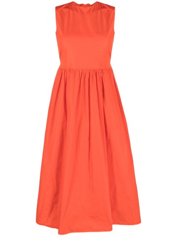 RED Valentino - sleeveless open-back midi dress - women - Polyester/Polyester/Acetate - 42 - Orange