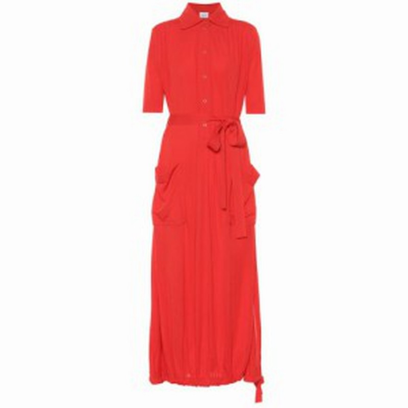 バーバリー Burberry レディース ワンピース ワンピース ドレス Crepe Shirt Dress Bright Red 通販 Lineポイント最大1 0 Get Lineショッピング