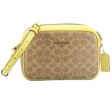 COACH JAMIE新款大圖騰美型肩背/斜背包CZ186(卡其黃)