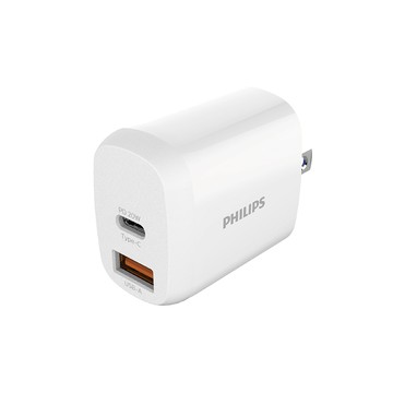 PHILIPS 20W typeC/USB 2孔PD充電器