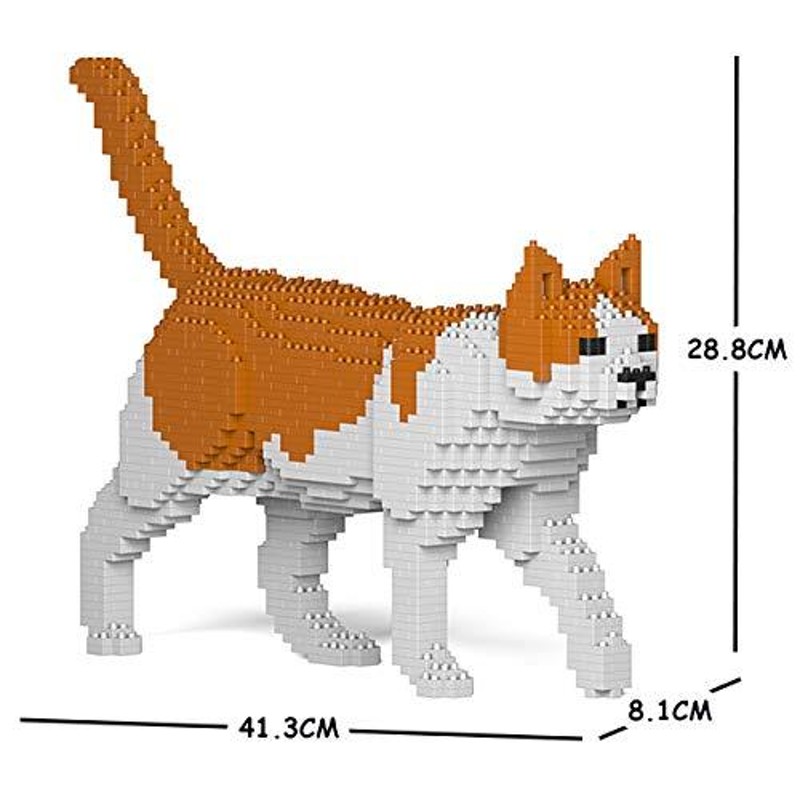 リアルな動物オブジェを作れる ブロックおもちゃ お散歩している 茶