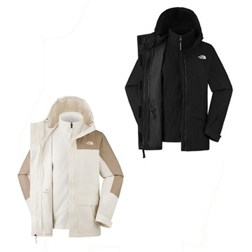 The North Face 女 Elements 兩件式防風防水透氣保暖連帽外套.夾克.大衣/DRVENT防水透濕外件+抓絨內件/ 8ED0