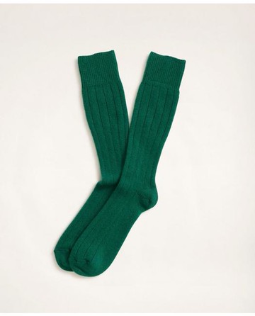 Brooks Brothers Men's Cashmere Crew Socks | Bright Green
