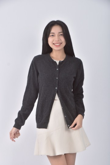 (L) uniqlo質感圓領黑色外套
