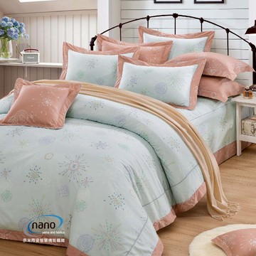 七件式床罩組/純粹好棉/2325多洛莉絲(藍)