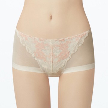 曼黛瑪璉 雙弧 低腰平口無痕內褲 (古董粉)