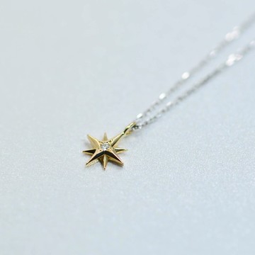 K18黃K金 × 鍊子 Pt850 × 鑽石 0.007克拉 Sirius