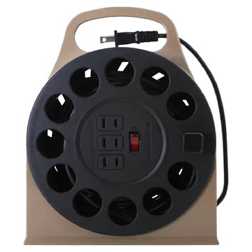 ADAMOUTDOOR 多用途輪座式延長線 三座 110V AC/60Hz  15m  沙色  1個