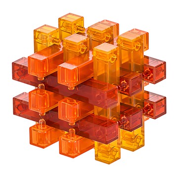 YouRPUZZLE 孔明鎖-十八羅漢-琥珀L2748 益智玩具 訓練邏輯思維  琥珀  1組