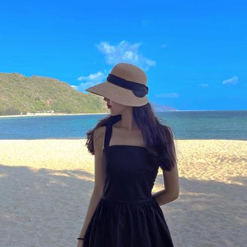 赫本風沙灘大帽檐法式草帽女夏日式小清新蝴蝶結防曬遮陽太陽帽子