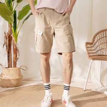PLAYBOY - 多口袋休閒棉質短褲 - 卡其色/651-808-61-8