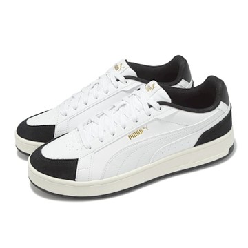 Puma 休閒鞋 Court Classico Sport 男鞋 白 黑 復古 皮革 低筒 40073101