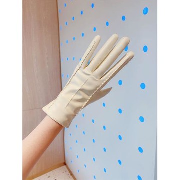 女觸屏冬天防水防風電車皮手套