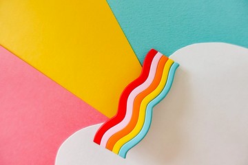 頑系列- 紅色系 明亮彩虹 手工軟陶髮夾