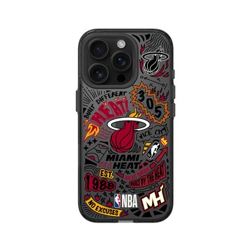 iPhone 16 Pro Clear (相機按鈕) 酷墨灰 - NBA - 塗鴉系列-邁阿密熱火 Miami Heat - Graffiti