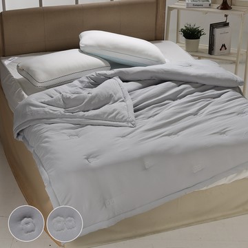 【寢室安居】韓國廣藏市場Songhwa高級刺繡水洗四季被2.3kg-雙人200*230cm-雅緻灰狗狗款（韓國棉被/抗塵蹣/可機洗/韓國被）_廠商直送