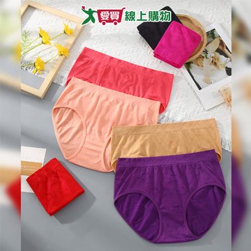 無縫緹花包臀 高彈中腰內褲6件組 均碼F (顏色隨機出貨)【愛買】