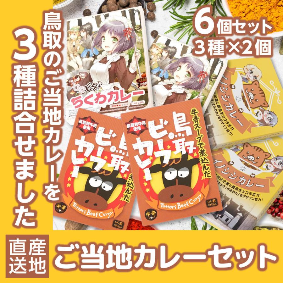 カレー レトルト 鳥取 ご当地カレーセット イノシシカレー ちくわカレー ビーフカレー 6食 ジビエ 鳥取県産 贈答用 ギフト プレゼント