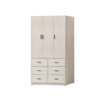 ASSARI-寶麗白雲橡4x7尺拉門六抽衣櫃(寬120x深57x高200cm)4x7尺