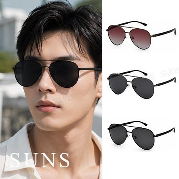 【SUNS】時尚飛行框偏光墨鏡 Polarized駕駛墨鏡 輕量18g/防眩光/抗UV400(95576)