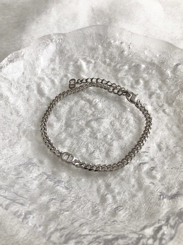 【日本直送 名牌中古包】Christian Dior 克裡斯汀‧迪奧 手鍊 銀色 CD Logo 鍊條 vintage c5gt8d