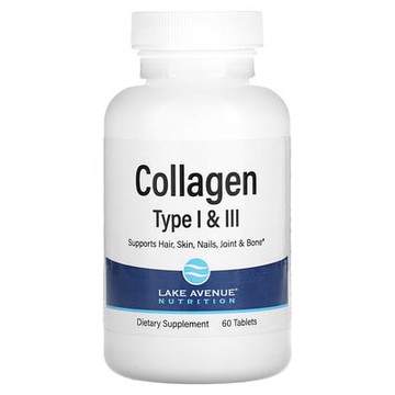 Lake Avenue Nutrition, I 型和 III 型水解膠原蛋白，3,000 毫克，60 片（每片 1,000 毫克）