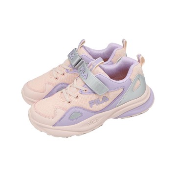 慢跑鞋 J414A 中大童 小朋友 粉紅 紫 魔鬼氈 斐樂 運動鞋 3J414A599