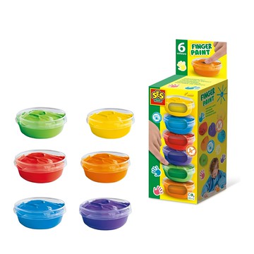 SES 益智創意玩具 幼兒手指畫彩繪顏料組  6色  45ml
