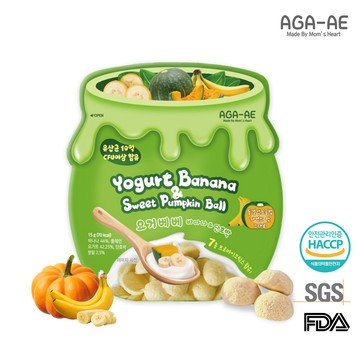 韓國 AGA-AE - 益生菌寶寶優格球-香蕉南瓜-15g