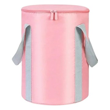 QiMart 升級款封口5層保溫折疊泡腳桶袋 粉色  1個