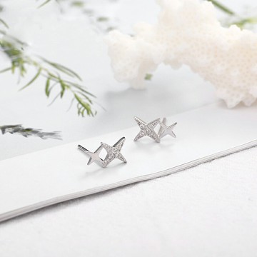 S925純銀耳釘耳環新款潮耳環女氣質純銀仙氣星光百搭小眾