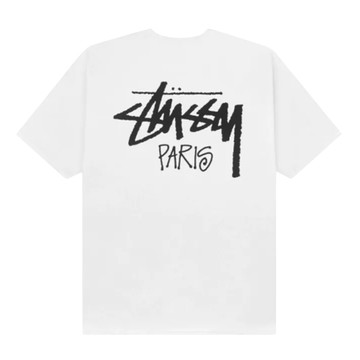STUSSY STOCK PARIS TEE WHITE