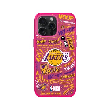 iPhone 15 Pro Max Clear 粉漾桃 - NBA - 塗鴉系列-洛杉磯湖人 L.A. Lakers - Graffiti