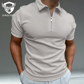 EAGLADE 有領男士 Polo T 恤男士彈力透氣灰色 K11
