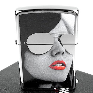ZIPPO 美系~Woman in Sunglasses-墨鏡女孩圖案打火機
