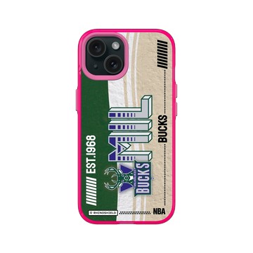 iPhone 15 Clear 粉漾桃 - NBA - 復古球員卡-密爾瓦基公鹿 Milwaukee Bucks - Vintage Card