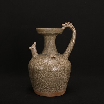 西晉越窯手工青瓷龍柄雞頭壺出土老貨瓷古玩古董收藏擺件