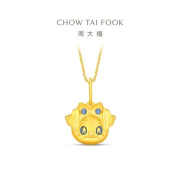 周大福 迪士尼經典系列 史迪奇趴趴爪爪黃金吊墜(不含鍊)