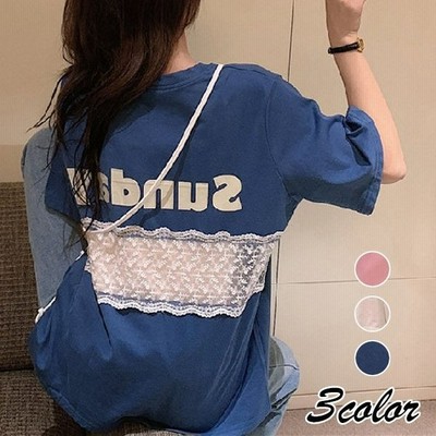 Tシャツ レディース 40代 春 夏新作 おしゃれ 半袖tシャツ レース切り替えブラウス カジュアル韓国風トップス オシャレ ゆったりカットソー 通販 Lineポイント最大get Lineショッピング