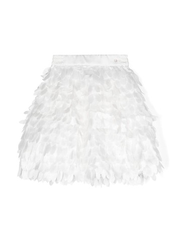 Monnalisa - appliqué-detail slip-on skirt - kids - Polyamide/Polyester/Cotton - S - White