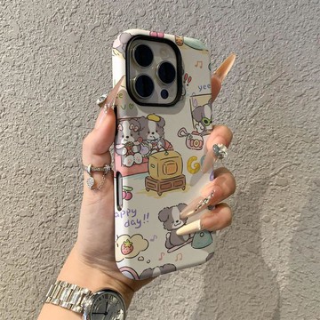 小狗日常適用蘋果17promax手機殼iPhone16pro卡通菲林二合一保護套15pro女13可愛14
