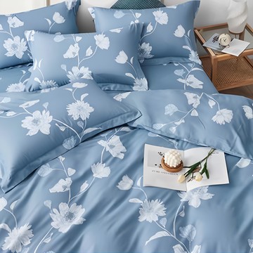 貝淇小舖 臺灣萊賽爾纖維床包枕套組  床包 + 枕套  單人(床包105 x 188cm + 信封枕套47 x 75cm)  晚香暗幽