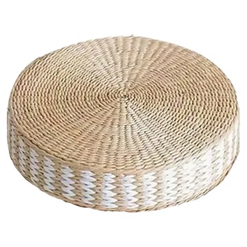 沐慕家居 多功能坐墊 草編坐墊 白色  45 x 10cm