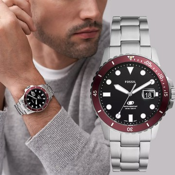 FOSSIL Blue Dive 潛水風格手錶-42mm FS6013