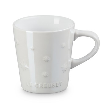 LE CREUSET -瓷器V馬克杯330ml (星塵之光/珠光白)